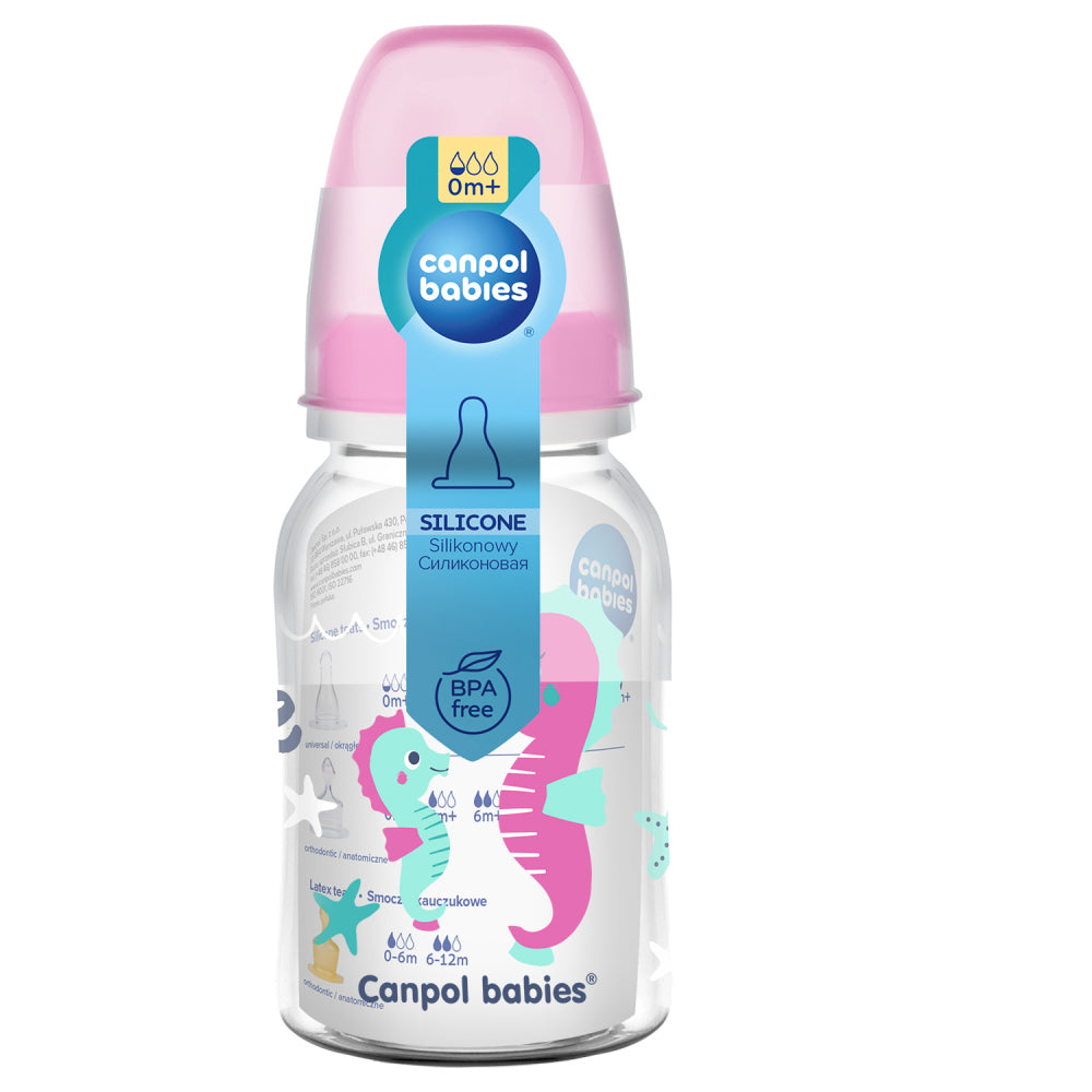 Canpol babies LOVE&SEA keskeny nyakú üveg, 120ml