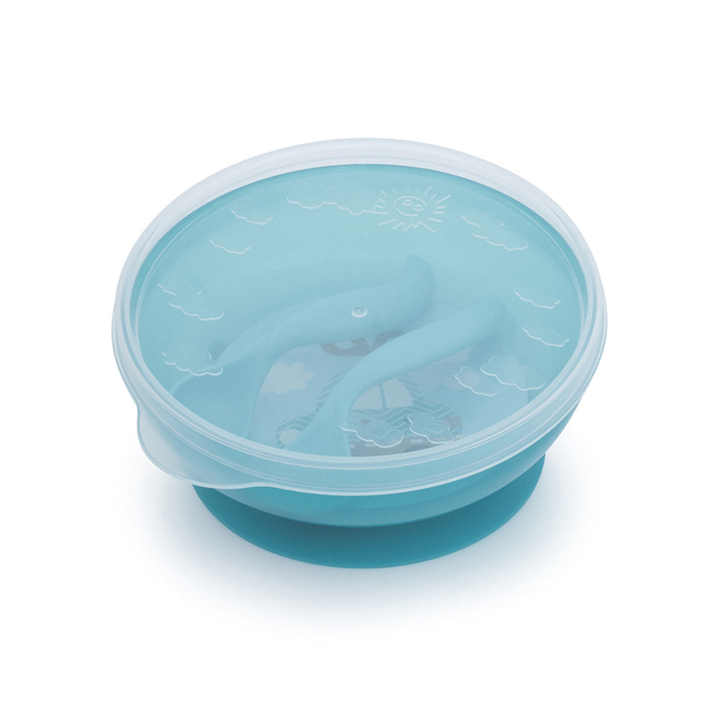 Canpol babies műanyag csúszásmentes tál evőeszközökkel és fedővel 350 ml TOYS