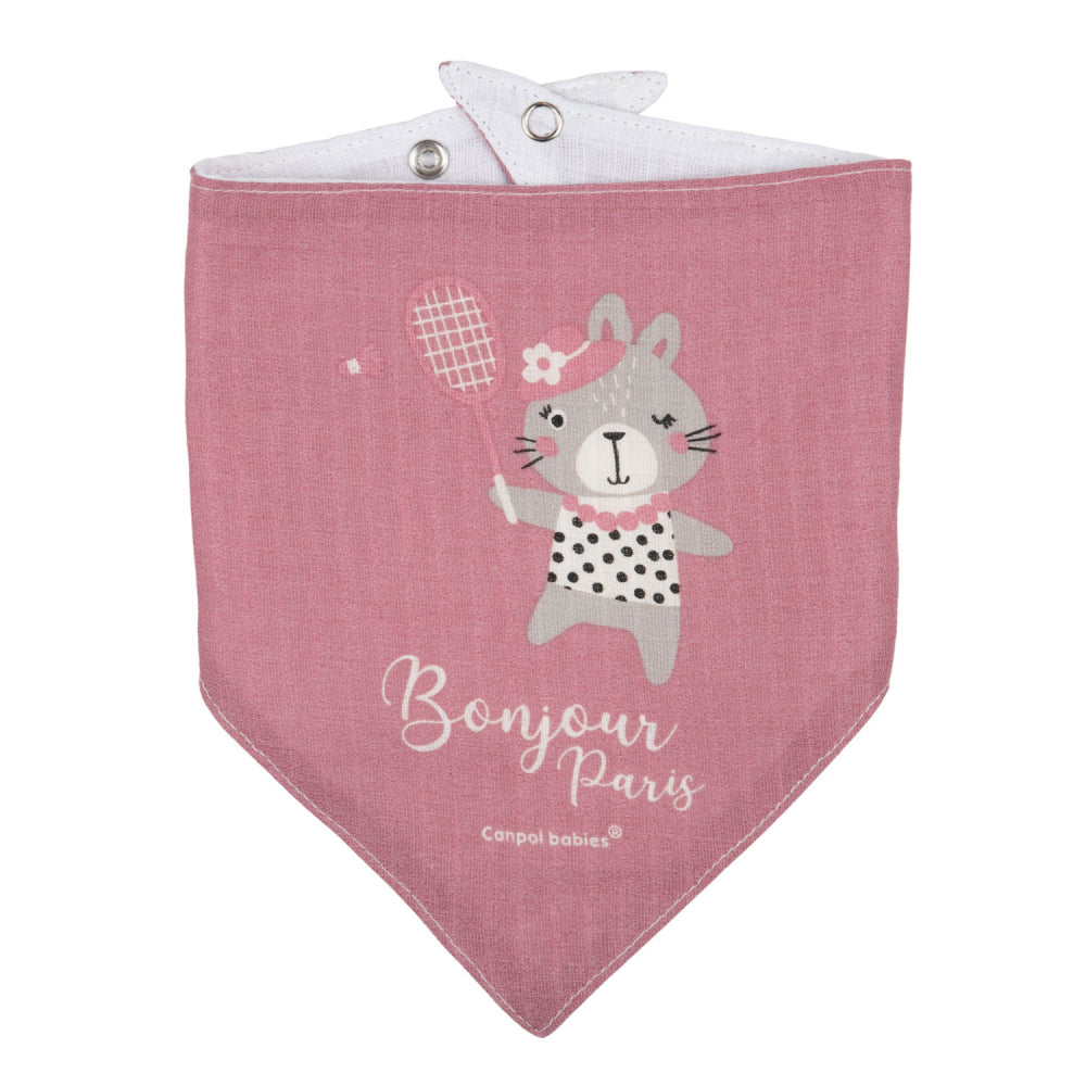 Canpol babies Muszlin előke BONJOUR PARIS 2db rózsaszín