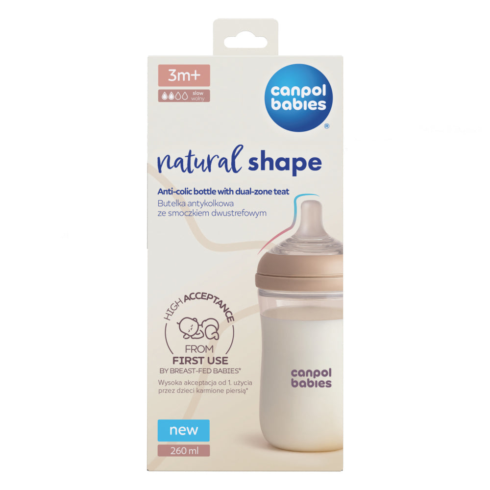 Canpol babies Natural Shape anti-kólikás cumisüveg 260ml