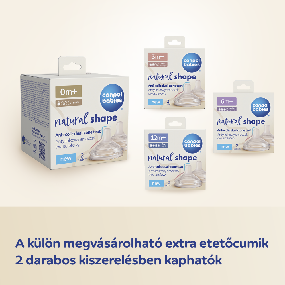 Canpol babies Natural Shape etetőcumi 12hó+ 2db