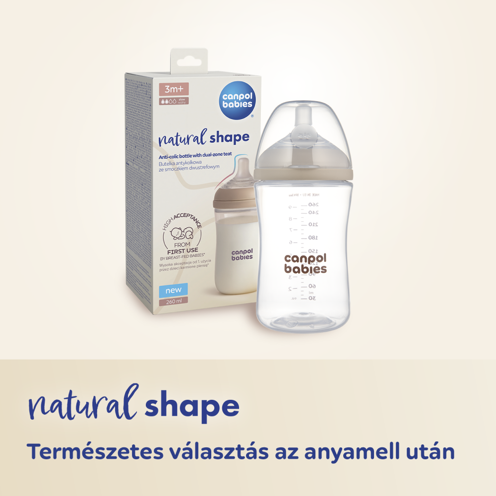 Canpol babies Natural Shape etetőcumi 3hó+ 2db