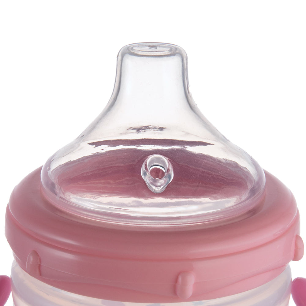 Canpol babies Csöpögésmentes itatópohár szilikon ivócsőrrel LOVE&SEA 180ml rózsaszín