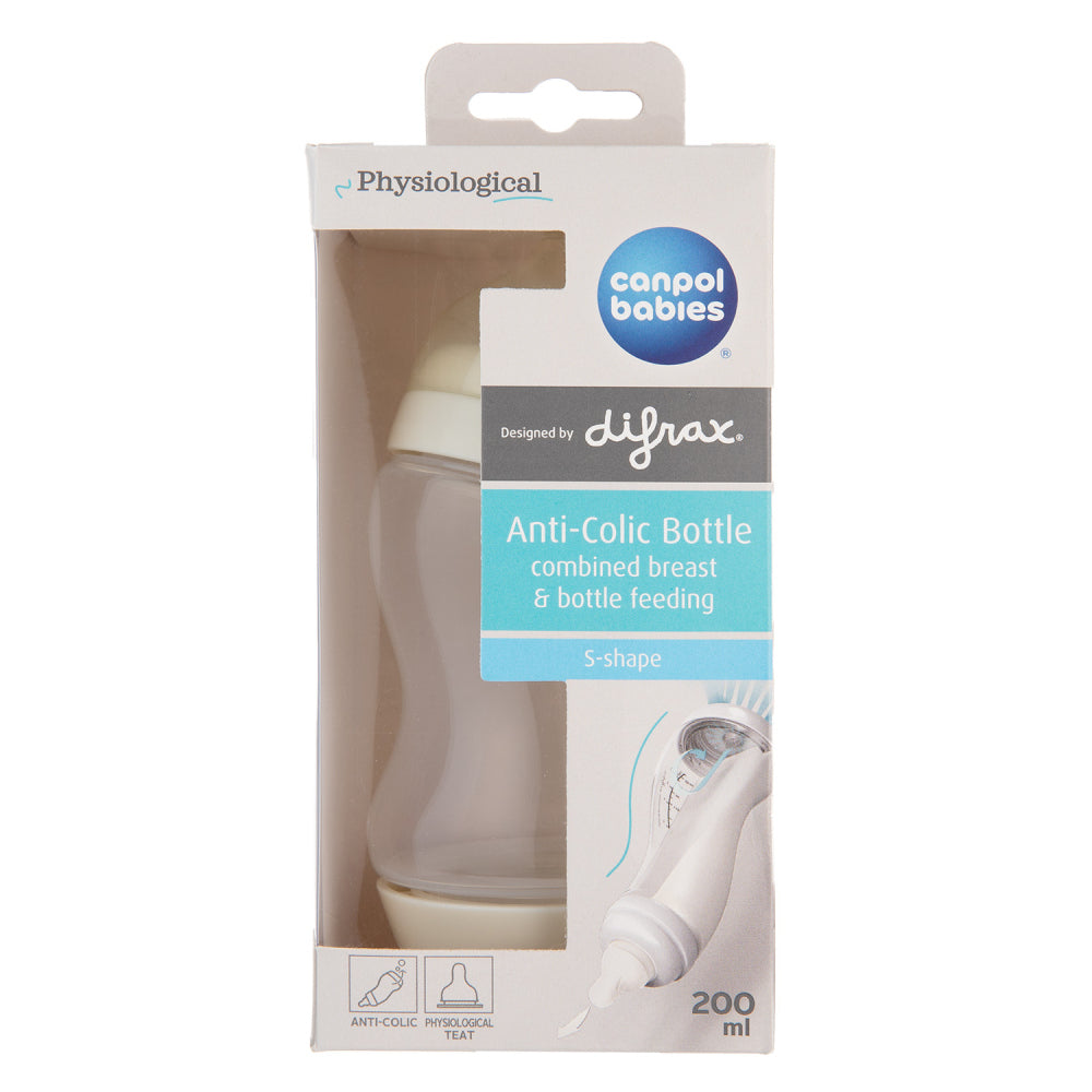 Canpol babies S-alakú széles nyakú anti-kólikás cumisüveg 200ml