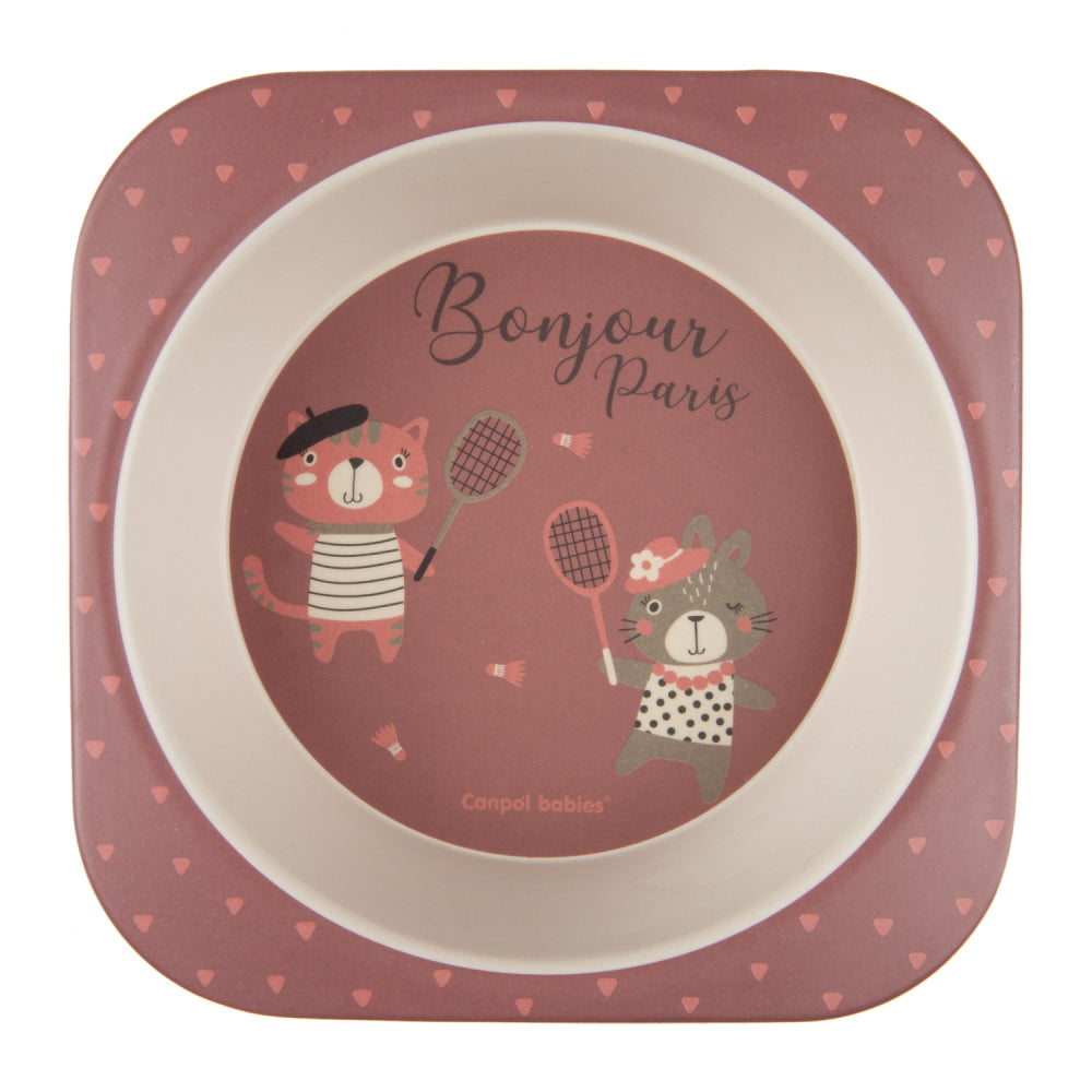 Canpol babies Étkészlet evőeszközökkel BONJOUR PARIS 5db piros