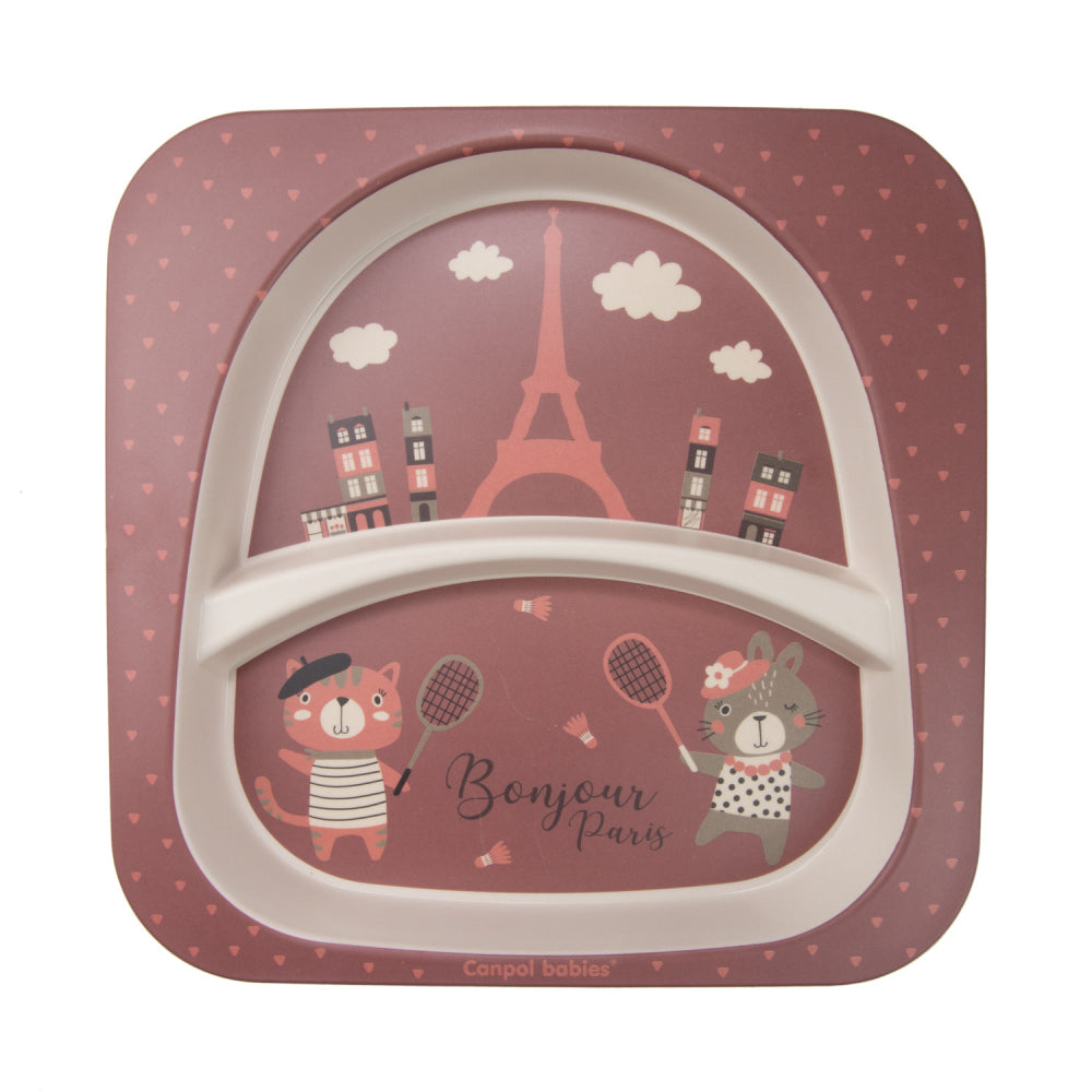 Canpol babies Étkészlet evőeszközökkel BONJOUR PARIS 5db piros