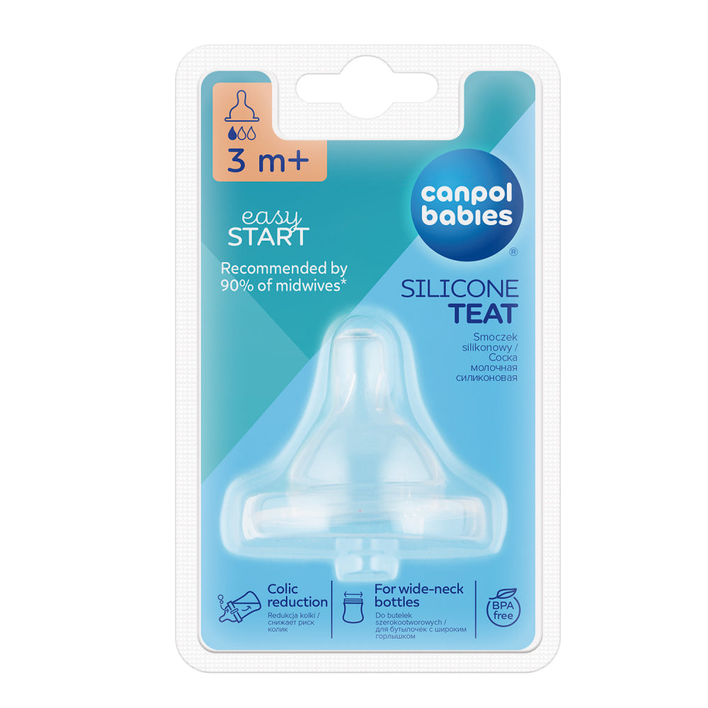 Canpol babies EasyStart lassú áramlású szilikon etetőcumi széles cumisüveghez 3hó+ 1 db