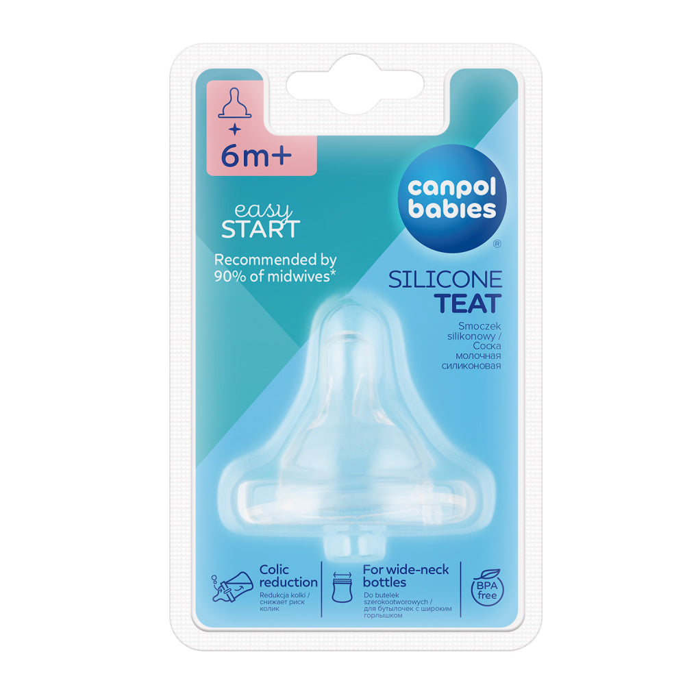 Canpol babies EasyStart keresztvágású szilikonos etetőcumi széles cumisüveghez 6hó+ 1db