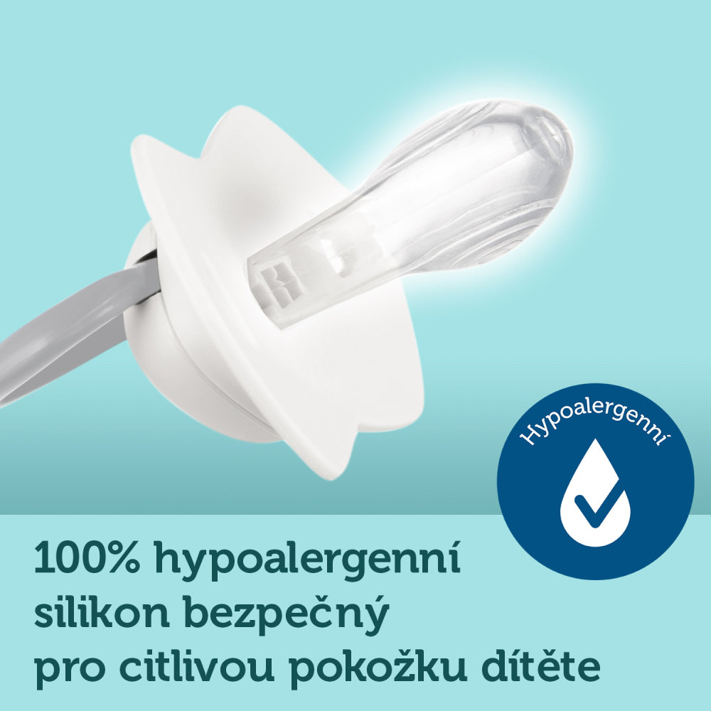 Canpol babies szimmetrikus szilikoncumi-készlet Light touch 0-6m NEON LOVE 2 db