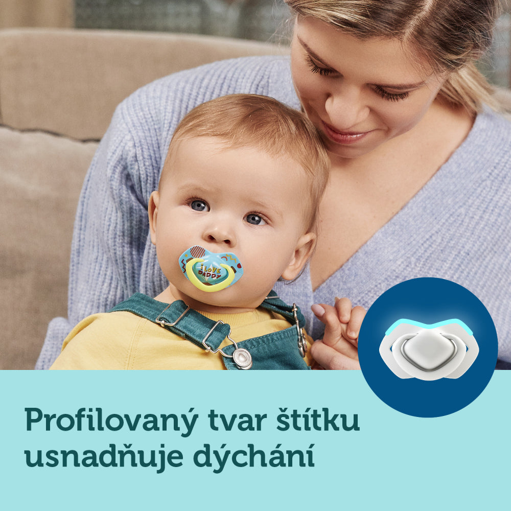 Canpol babies szimmetrikus szilikoncumi-készlet Light touch 6-18m NEON LOVE 2 db