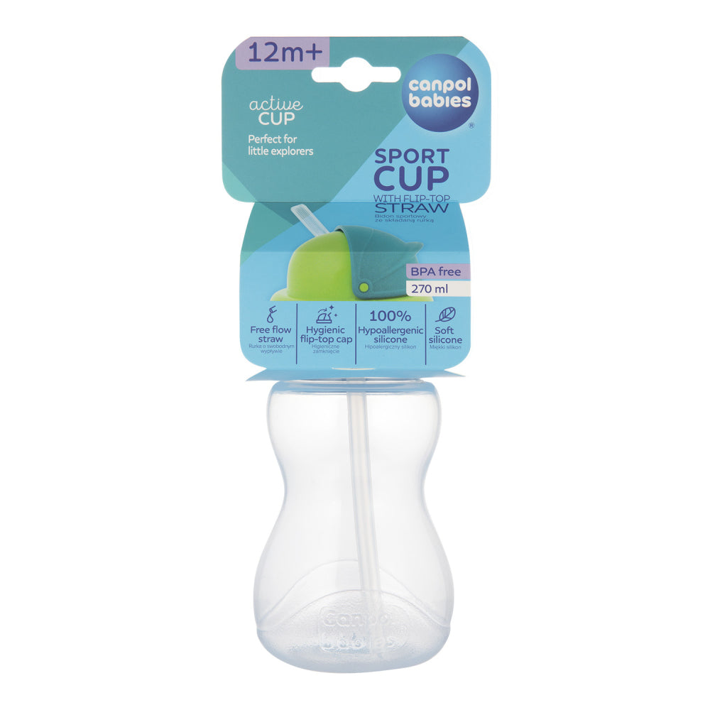 Canpol babies Sport itatópohár szívószállal 270ml kék