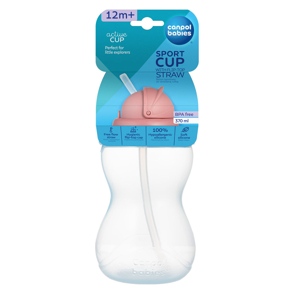 Canpol babies Sport itatópohár szívószállal 370ml kék