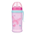 Canpol babies BUTTERFLY 350ml cseppmentes itatópohár szilikon szívószállal, rózsaszín