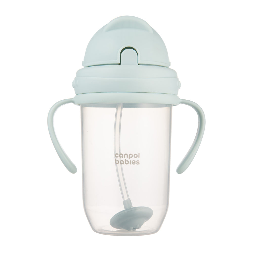 Canpol babies Súlyozott szívószálas itatópohár 270ml menta