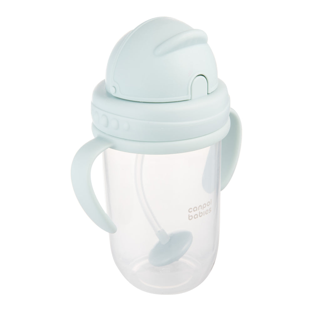 Canpol babies Súlyozott szívószálas itatópohár 270ml menta