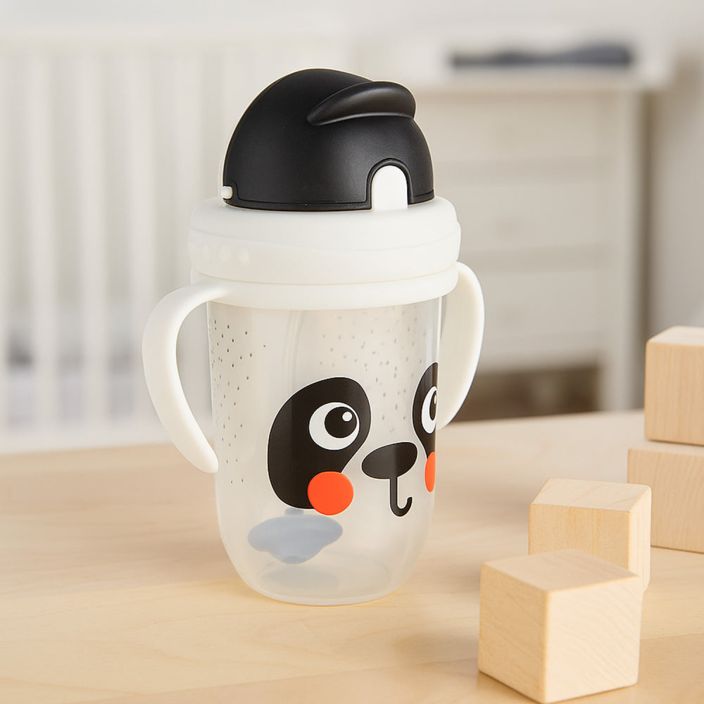 Canpol babies Súlyozott szívószálas itatópohár BabiesBoo 270ml panda