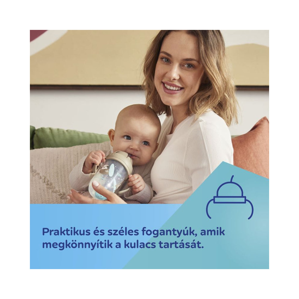 Canpol babies Súlyozott szívószálas itatópohár EXOTIC ANIMALS 270ml rózsaszín