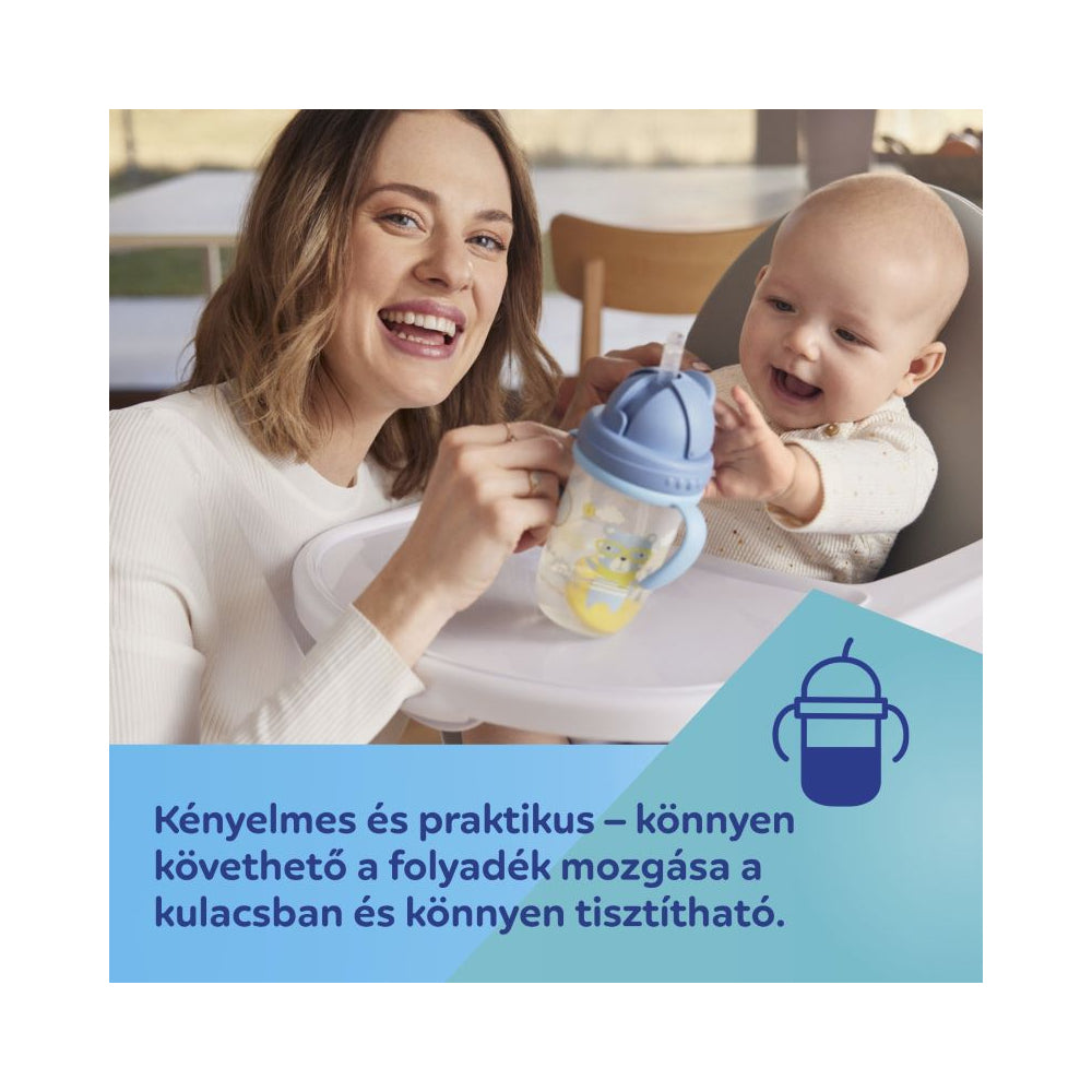 Canpol babies Súlyozott szívószálas itatópohár EXOTIC ANIMALS 270ml szürke
