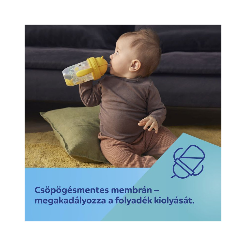 Canpol babies Súlyozott szívószálas itatópohár EXOTIC ANIMALS 270ml szürke