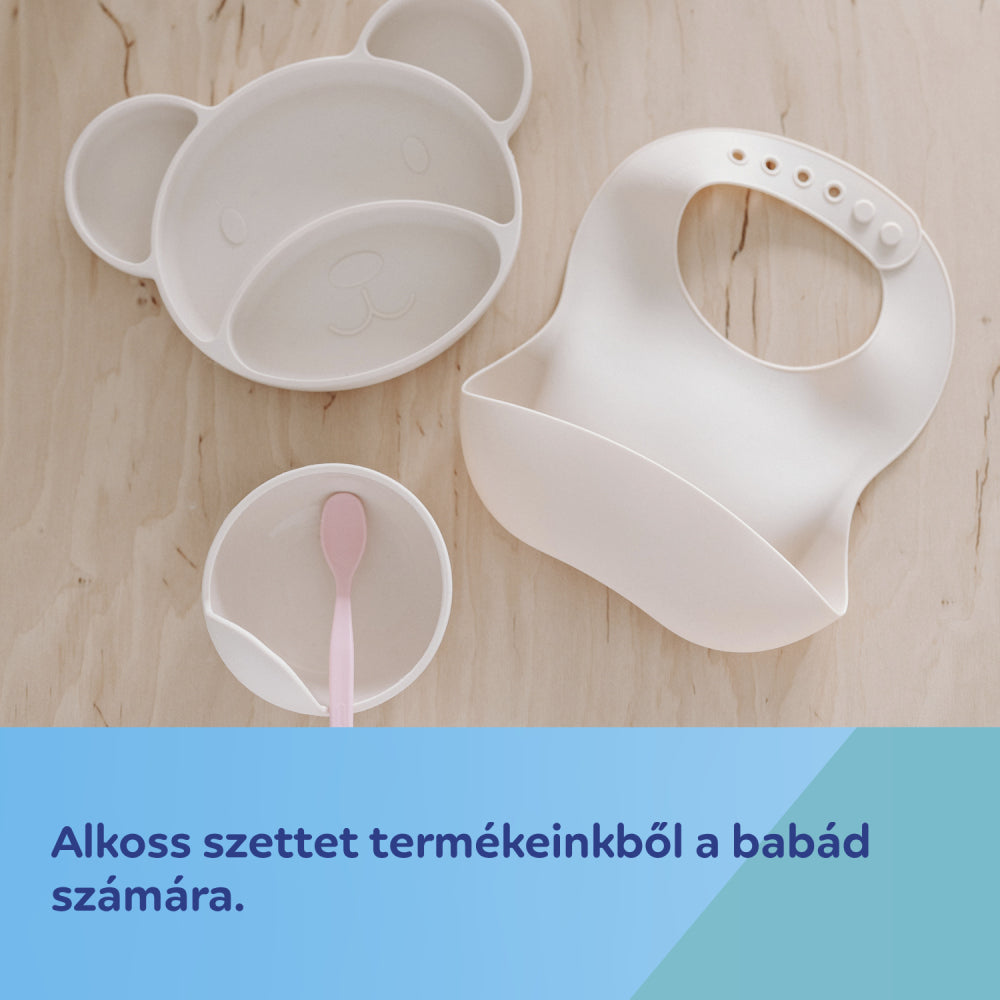 Canpol babies Szilikon előke zsebbel MOUNTAINS zöld