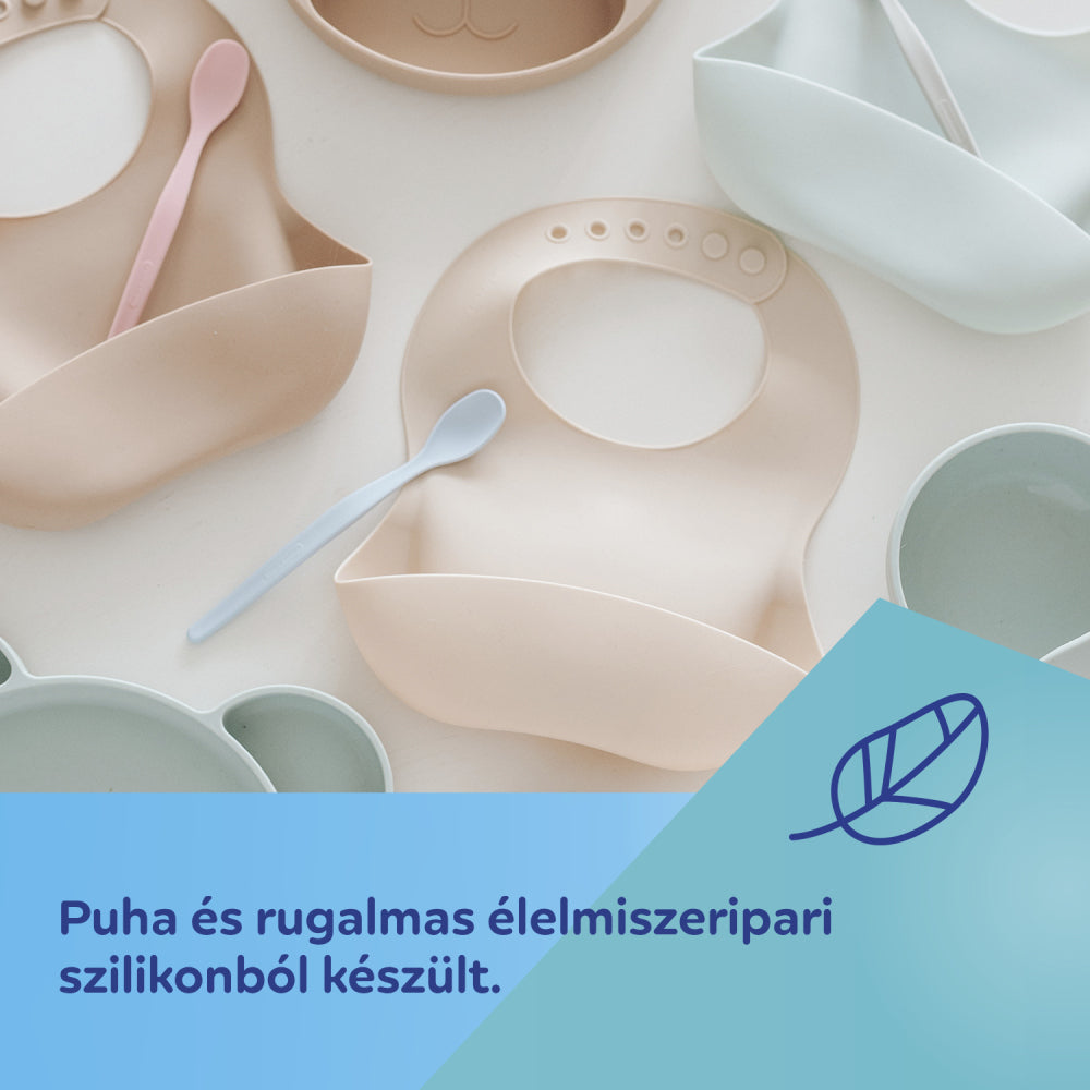 Canpol babies Szilikon előke zsebbel MOUNTAINS zöld