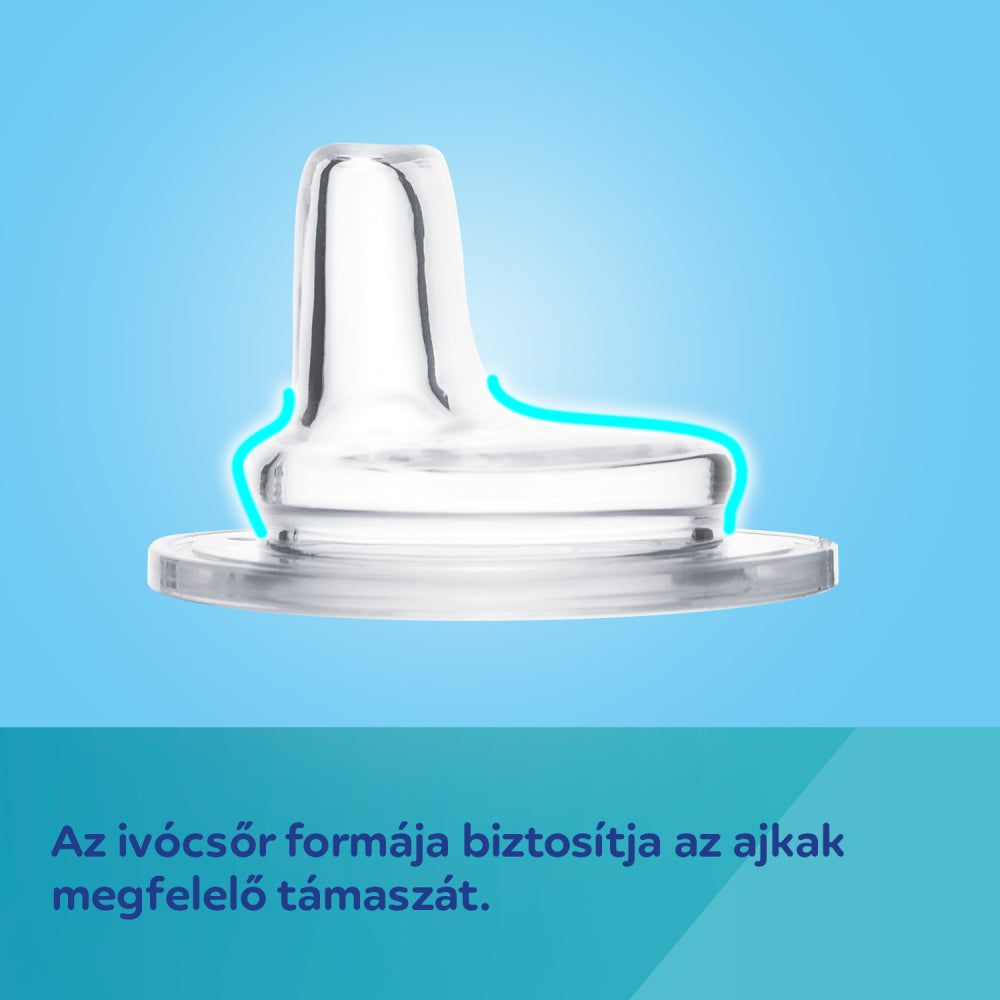 Canpol babies Szilikon ivócsőrős tanulópohár világító fogantyúval EXOTIC ANIMALS 120ml kék