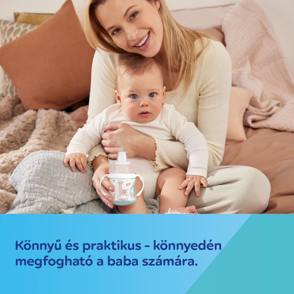 Canpol babies Szilikon ivócsőrős tanulópohár világító fogantyúval EXOTIC ANIMALS 240ml kék
