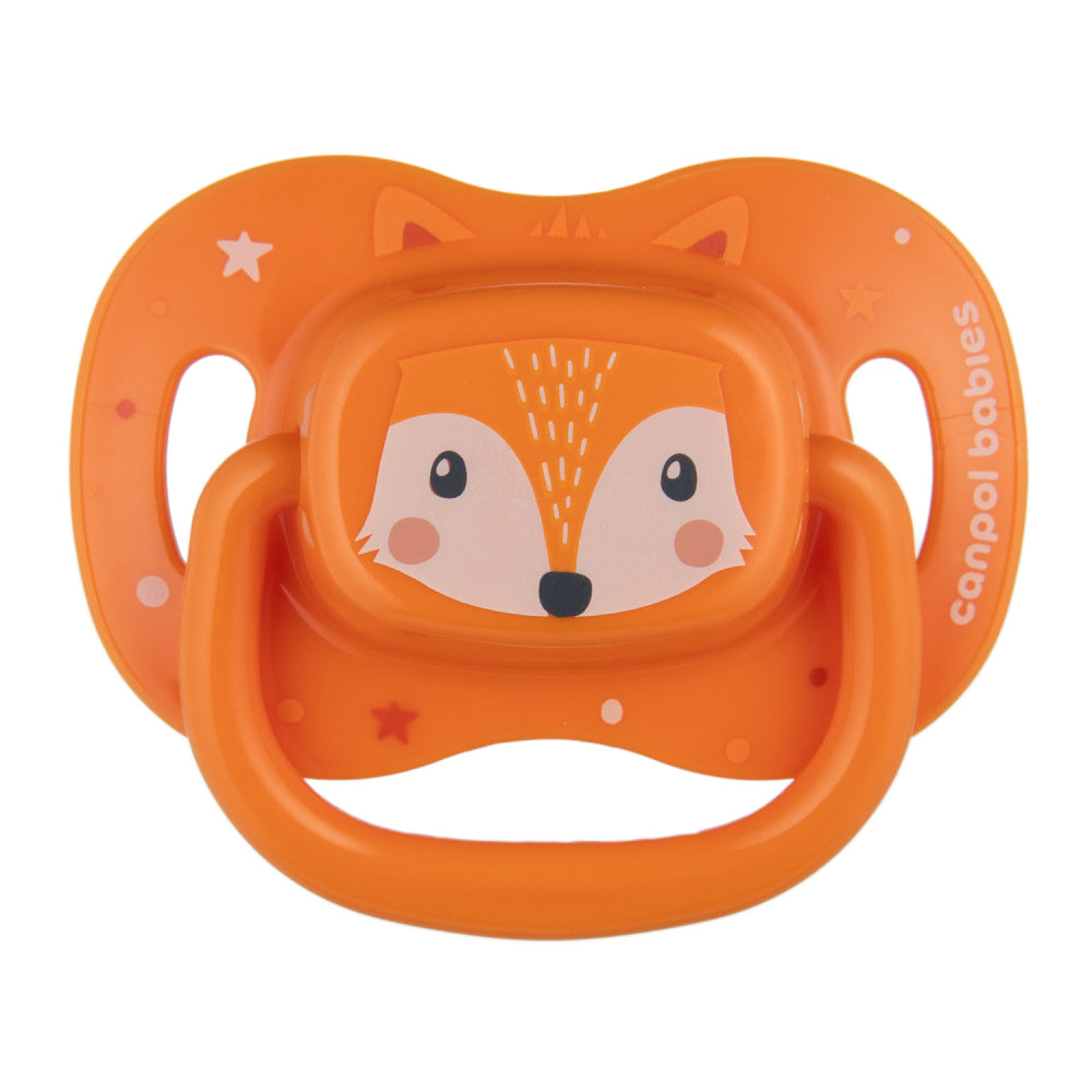 Canpol babies Szilikon szimmetrikus cumi CUTE ANIMALS 0-6hó 1db narancs