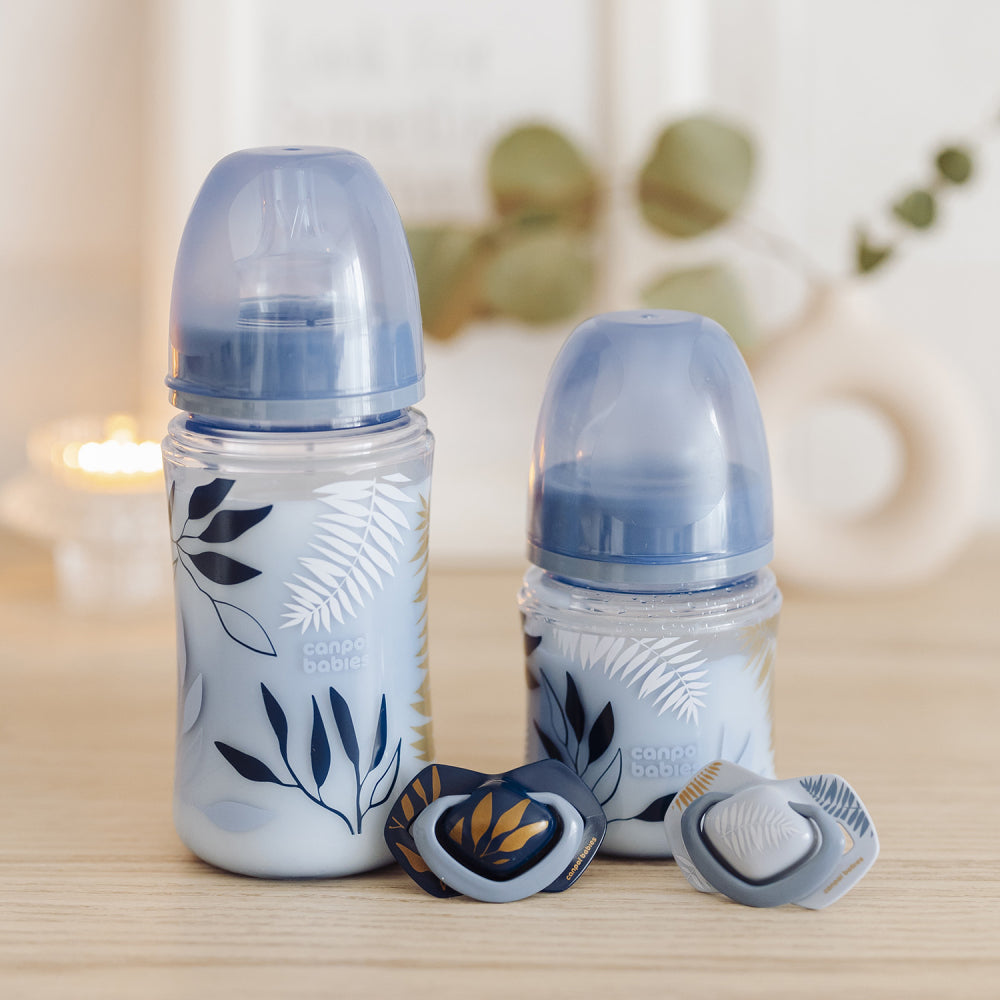 Canpol babies Szilikon szimmetrikus cumi Light touch GOLD 18hó+ 2db kék