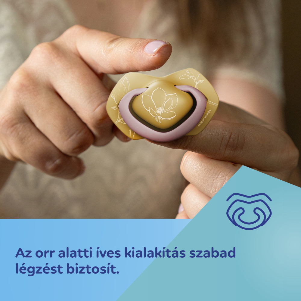 Canpol babies Szilikon szimmetrikus cumi Light touch GOLD 18hó+ 2db kék