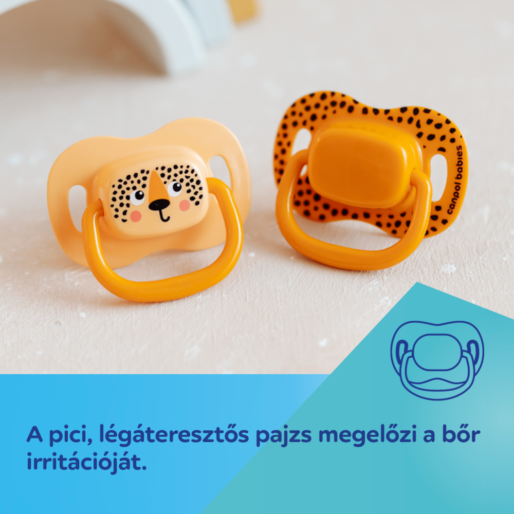 Canpol babies Szilikon szimmetrikus cumi szett BabiesBoo 0-6hó 2db narancs