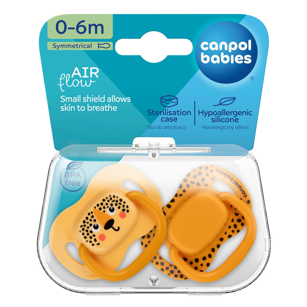 Canpol babies Szilikon szimmetrikus cumi szett BabiesBoo 0-6hó 2db narancs