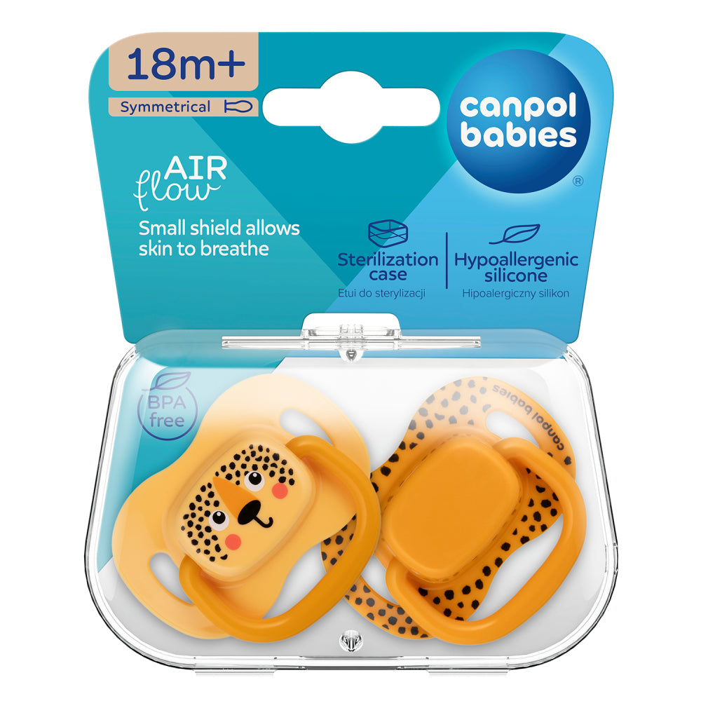 Canpol babies Szilikon szimmetrikus cumi szett BabiesBoo 18hó+ 2db narancs