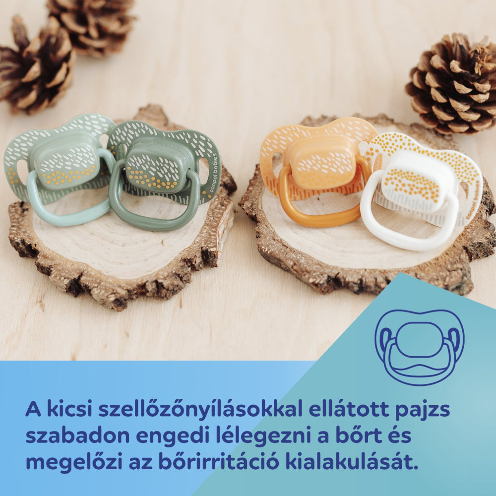 Canpol babies Szilikon szimmetrikus cumi szett MOUNTAINS 6-18hó 2db zöld