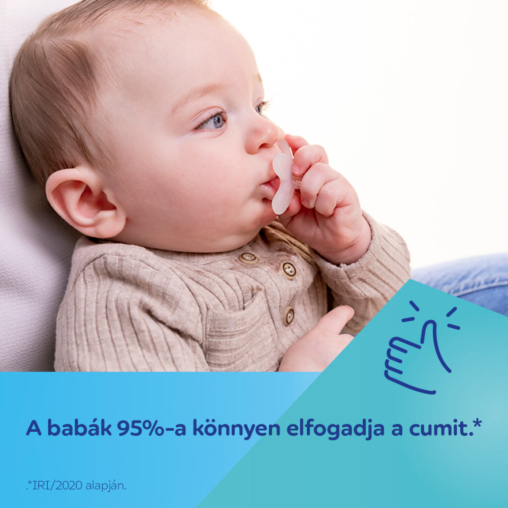 Canpol babies Szimmetrikus 100% szilikon cumi 0-6hó 1 db fehér