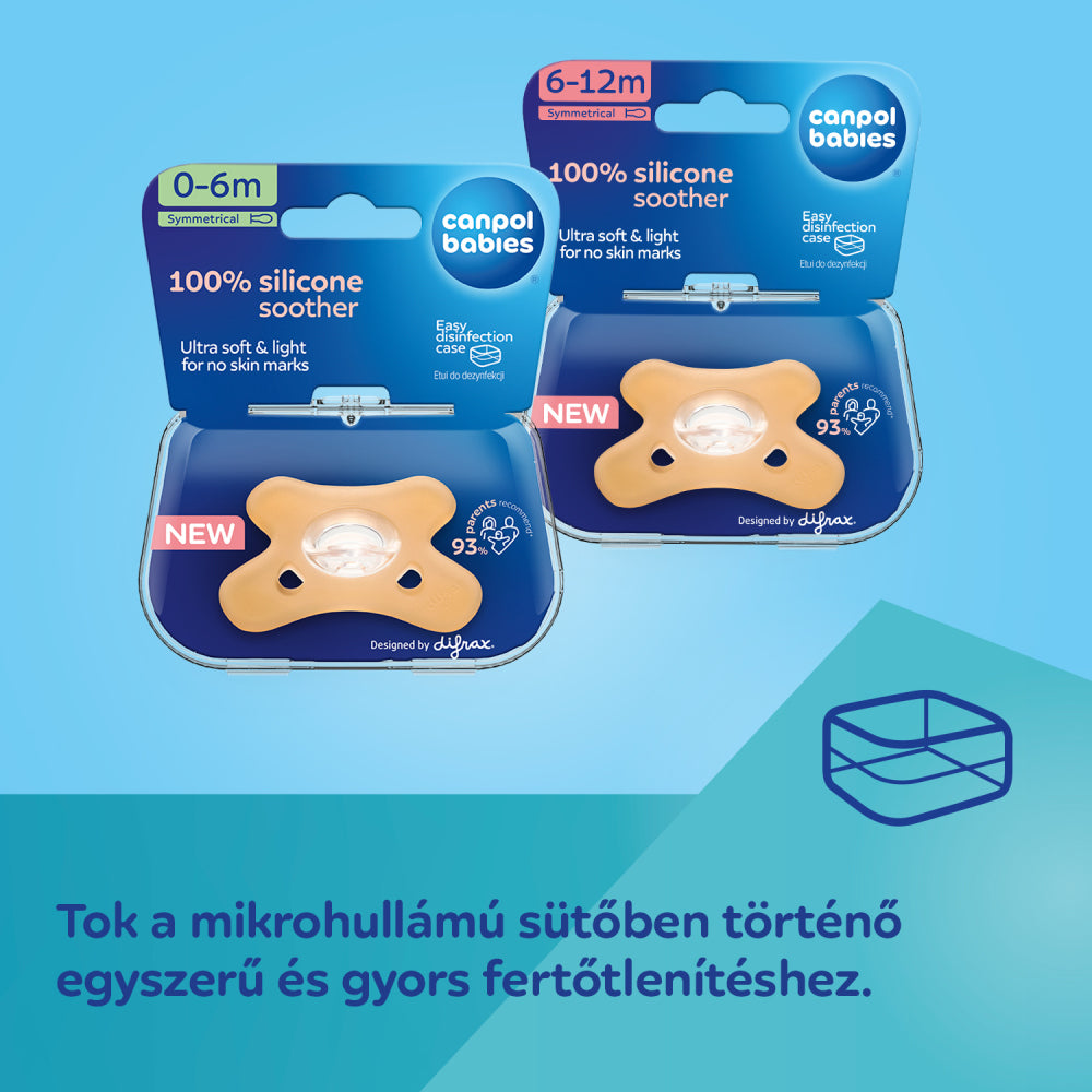 Canpol babies Szimmetrikus 100% szilikon cumi 0-6hó 1 db fehér