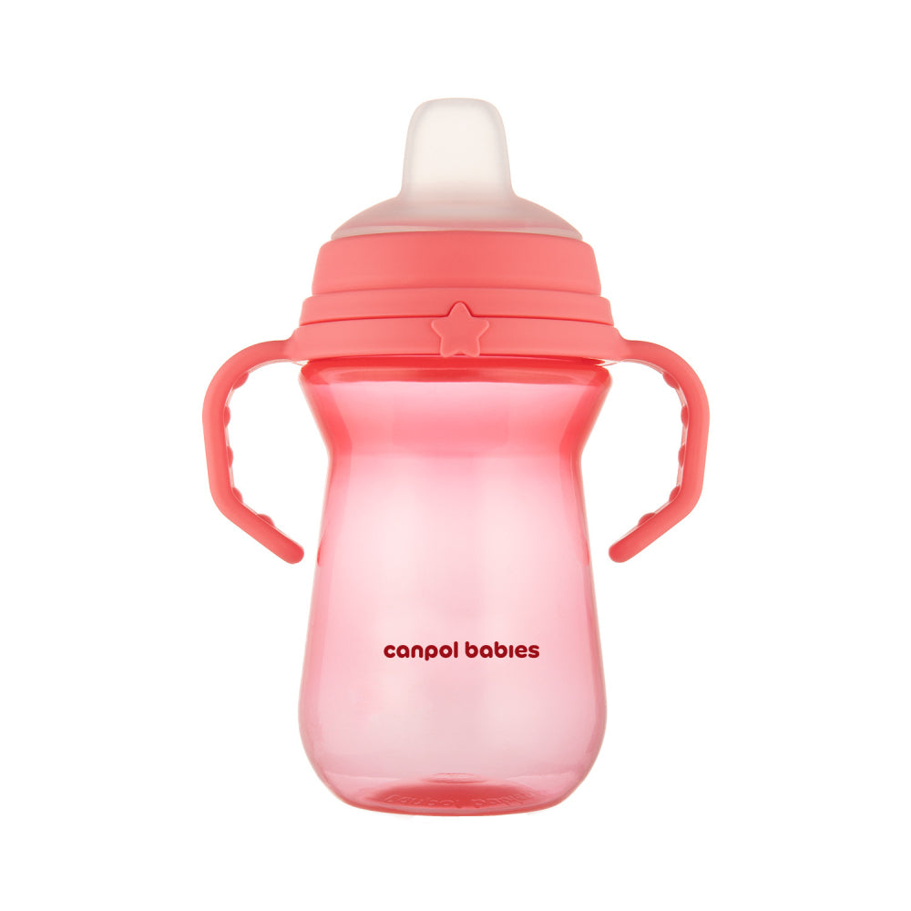 Canpol babies Itatópohár szilikonos ivócsőrrel FirstCup 250ml rózsaszín