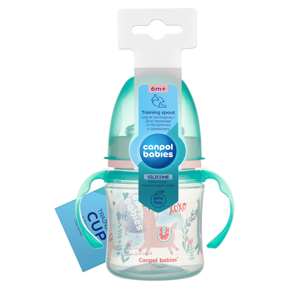 Canpol babies Szilikon ivócsőrős tanulópohár EXOTIC ANIMALS 120ml zöld