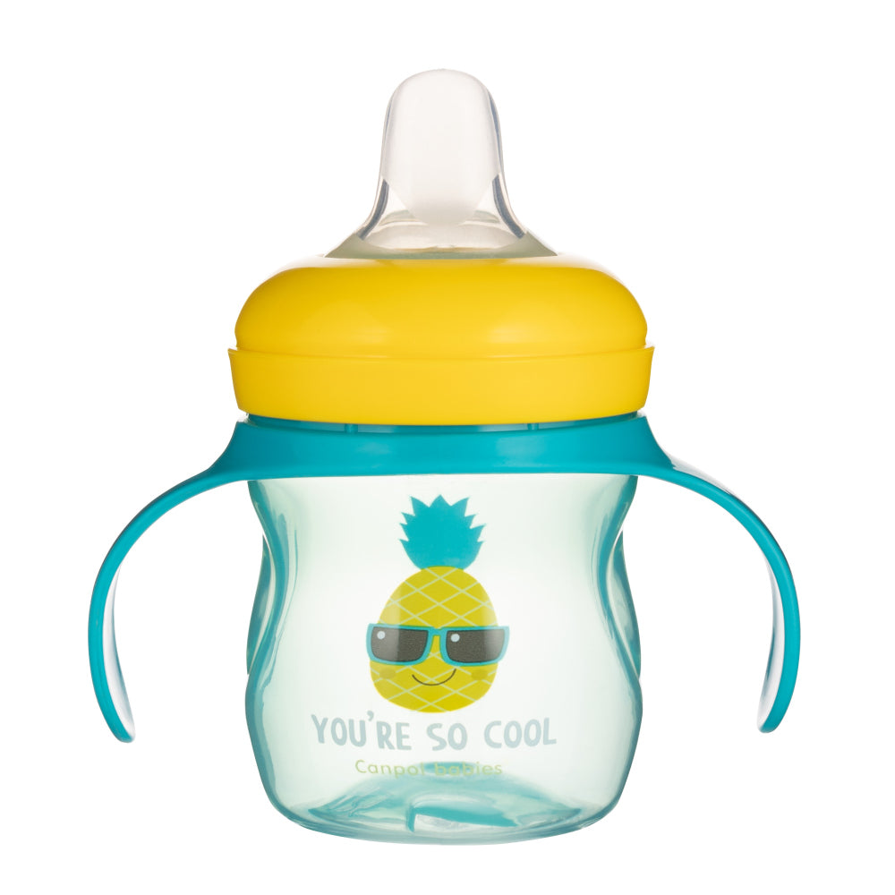 Canpol babies SO COOL 150ml gyakorló-itatópohár szilikon szeleppel, türkiz