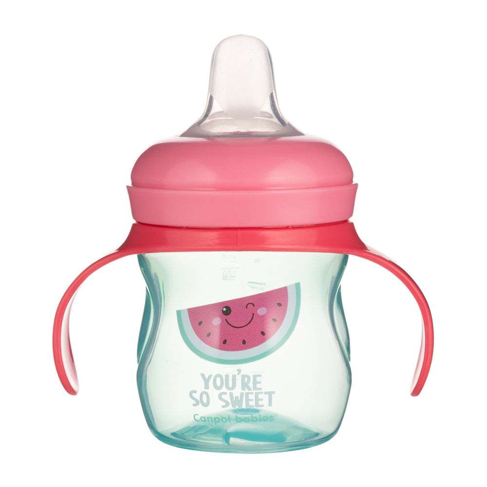 Canpol babies SO COOL 150ml gyakorló-itatópohár szilikon szeleppel, rózsaszín