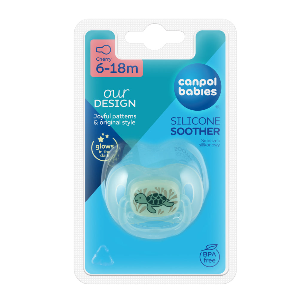 Canpol babies Világító szilikon cseresznye alakú cumi LOVE&SEA 6-18hó 1db