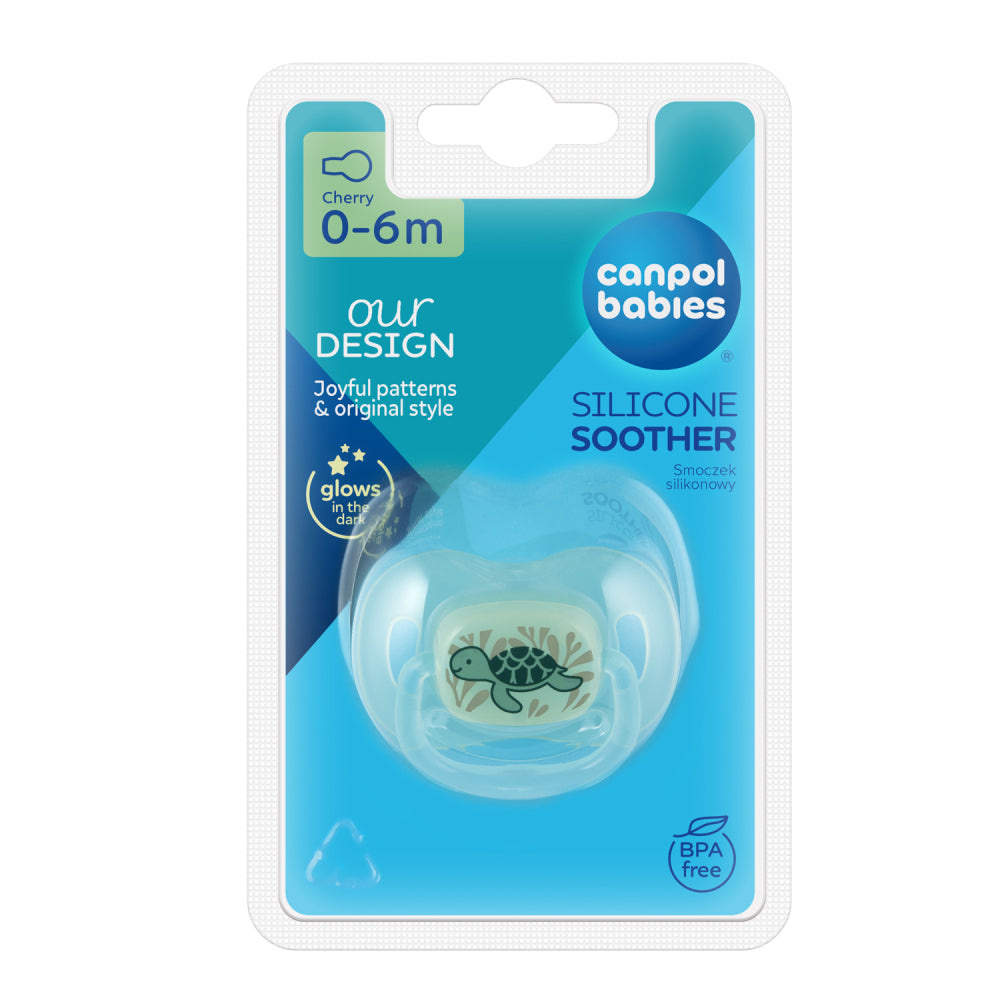 Canpol babies Világító szilikon cseresznye alakú cumi LOVE&SEA 0-6 hó 1db