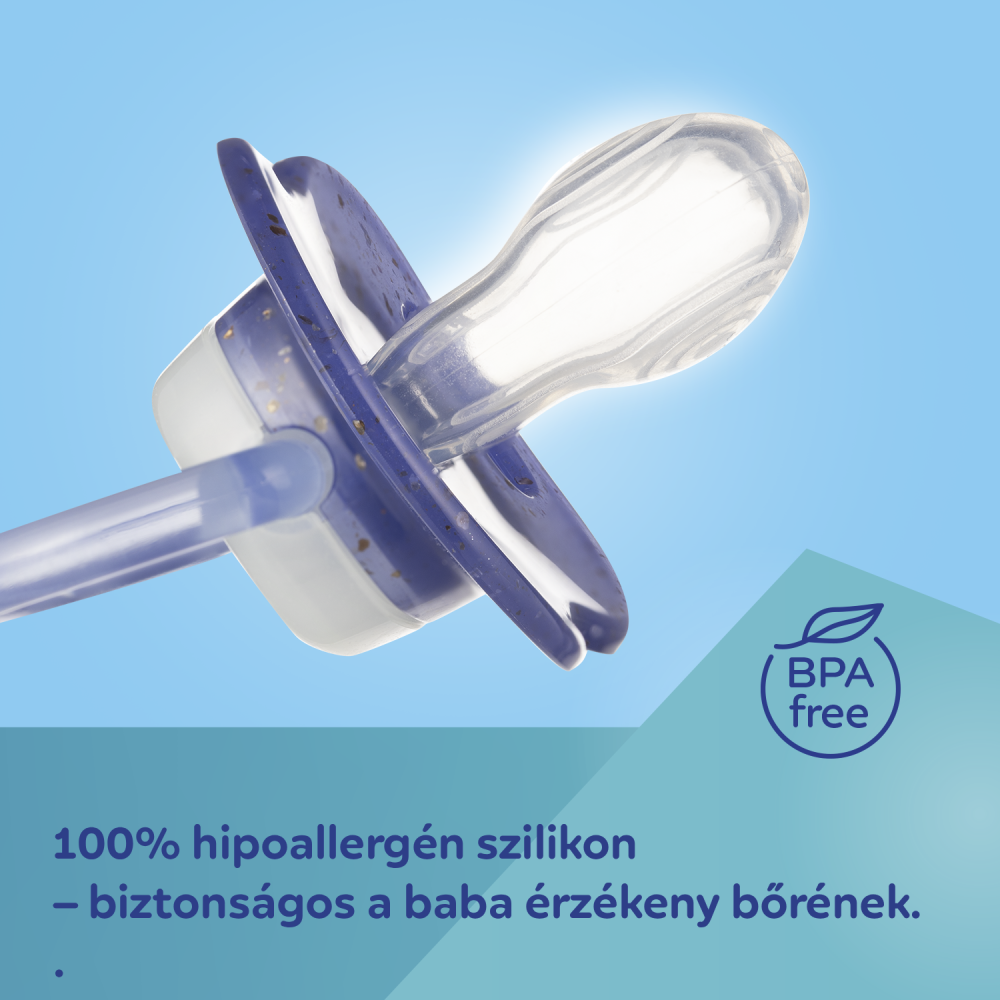 Canpol babies Világító Szilikon szimmetrikus cumi NIGHTGLOW 18hó+ 2db fiú