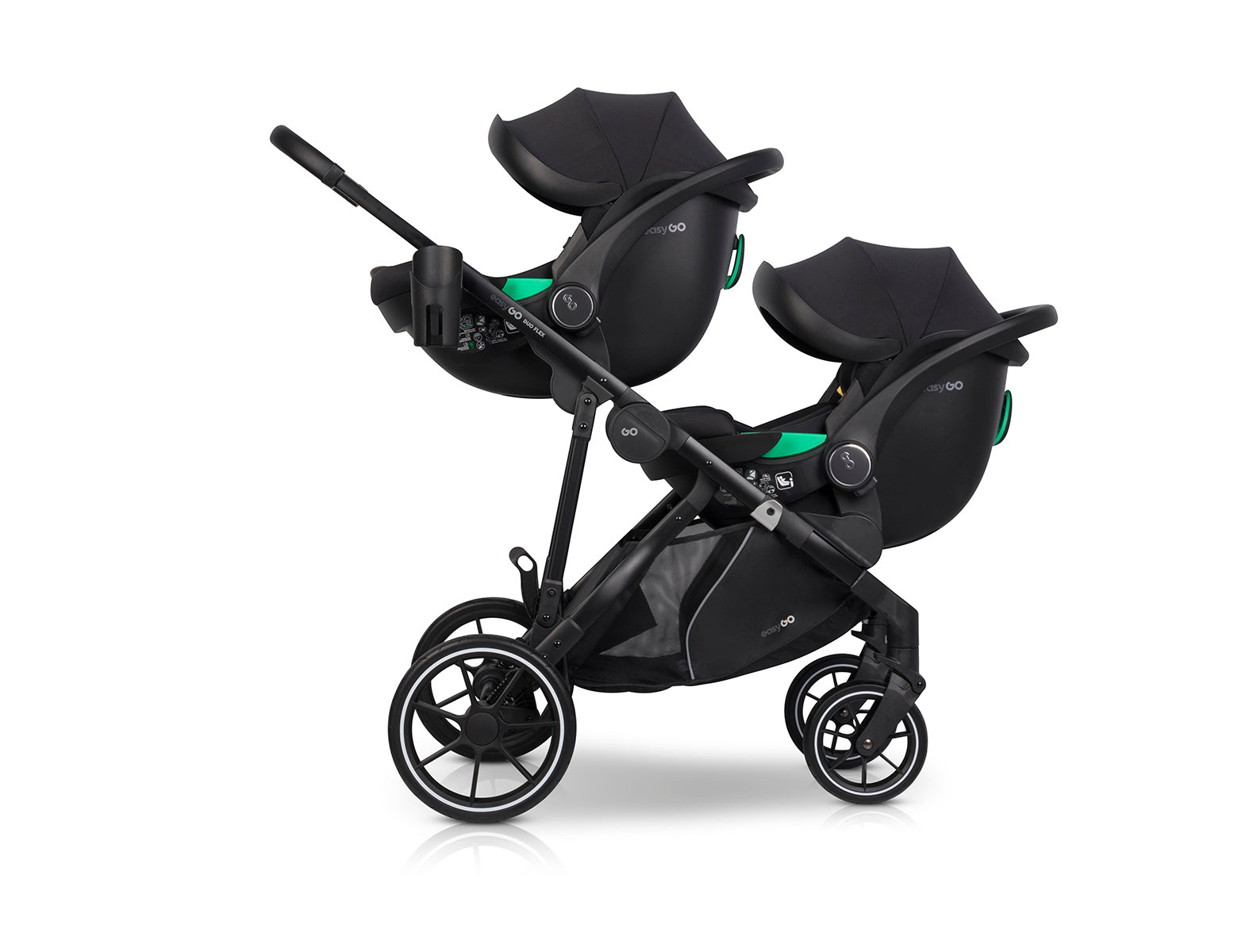 EasyGo Duoflex iker és testvér sport babakocsi 2 üléssel – Ebony Black