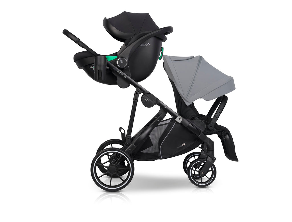 EasyGo Duoflex iker és testvér sport babakocsi 2 üléssel – Cloudy Gray