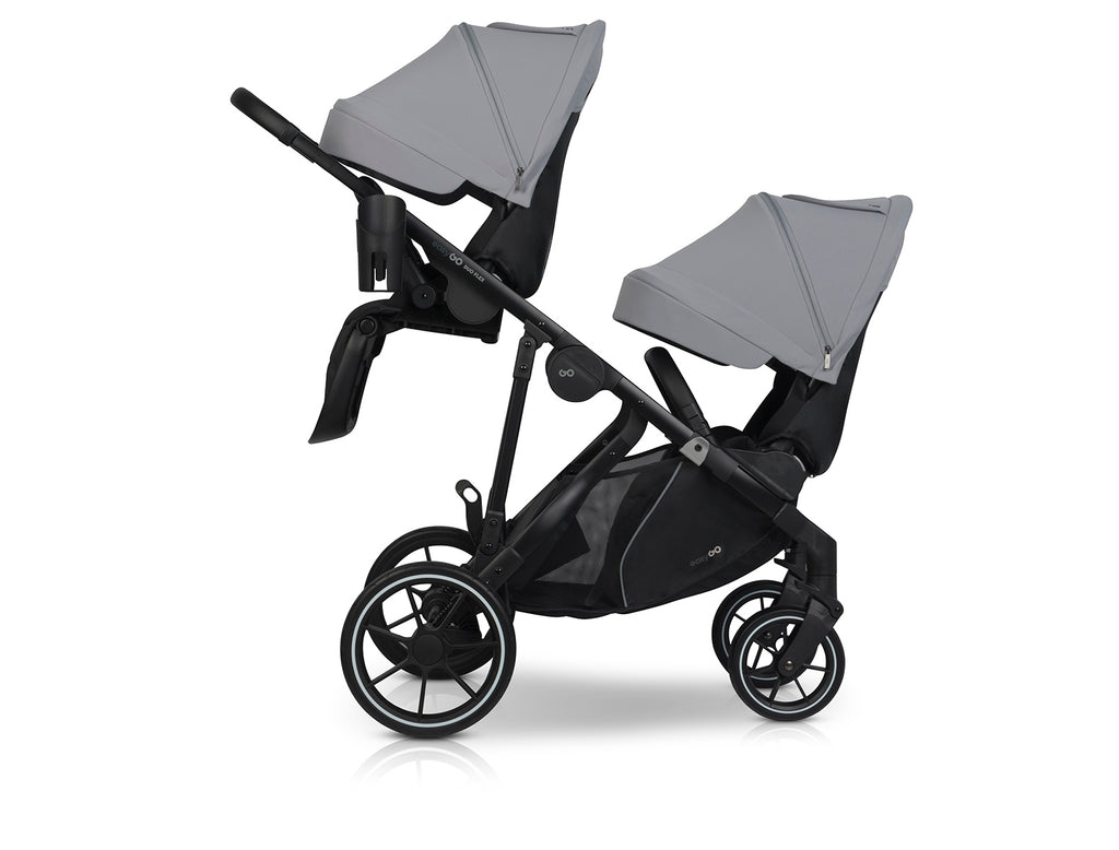 EasyGo Duoflex iker és testvér sport babakocsi 2 üléssel – Cloudy Gray