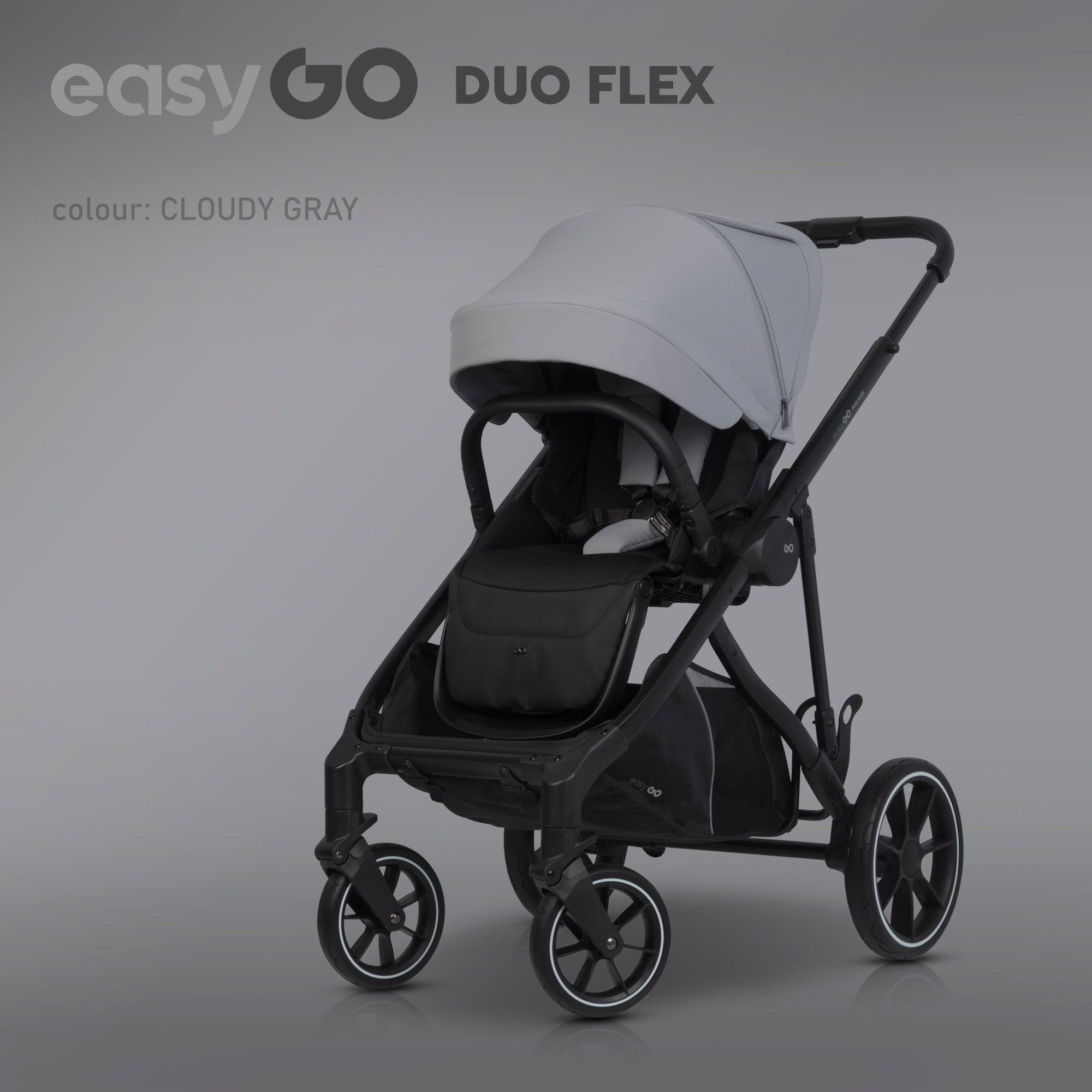 EasyGo Duoflex iker és testvér sport babakocsi 2 üléssel – Cloudy Gray