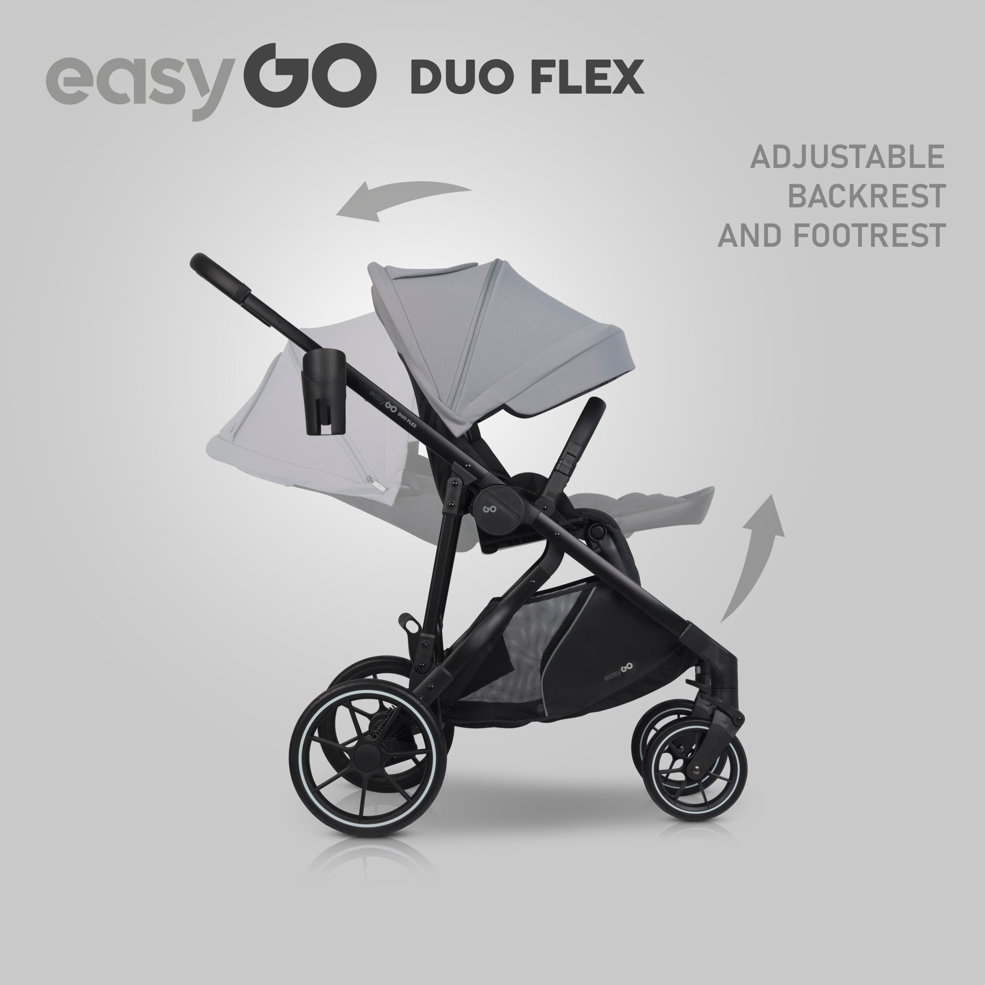EasyGo Duoflex mózeskosár – Cloudy Gray