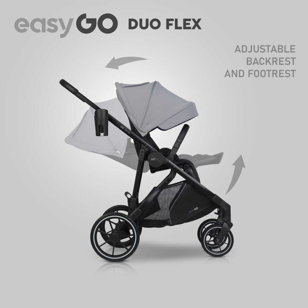EasyGo Duoflex 2in1 babakocsi 1 üléssel és 1 mózeskosárral – Cloudy Gray