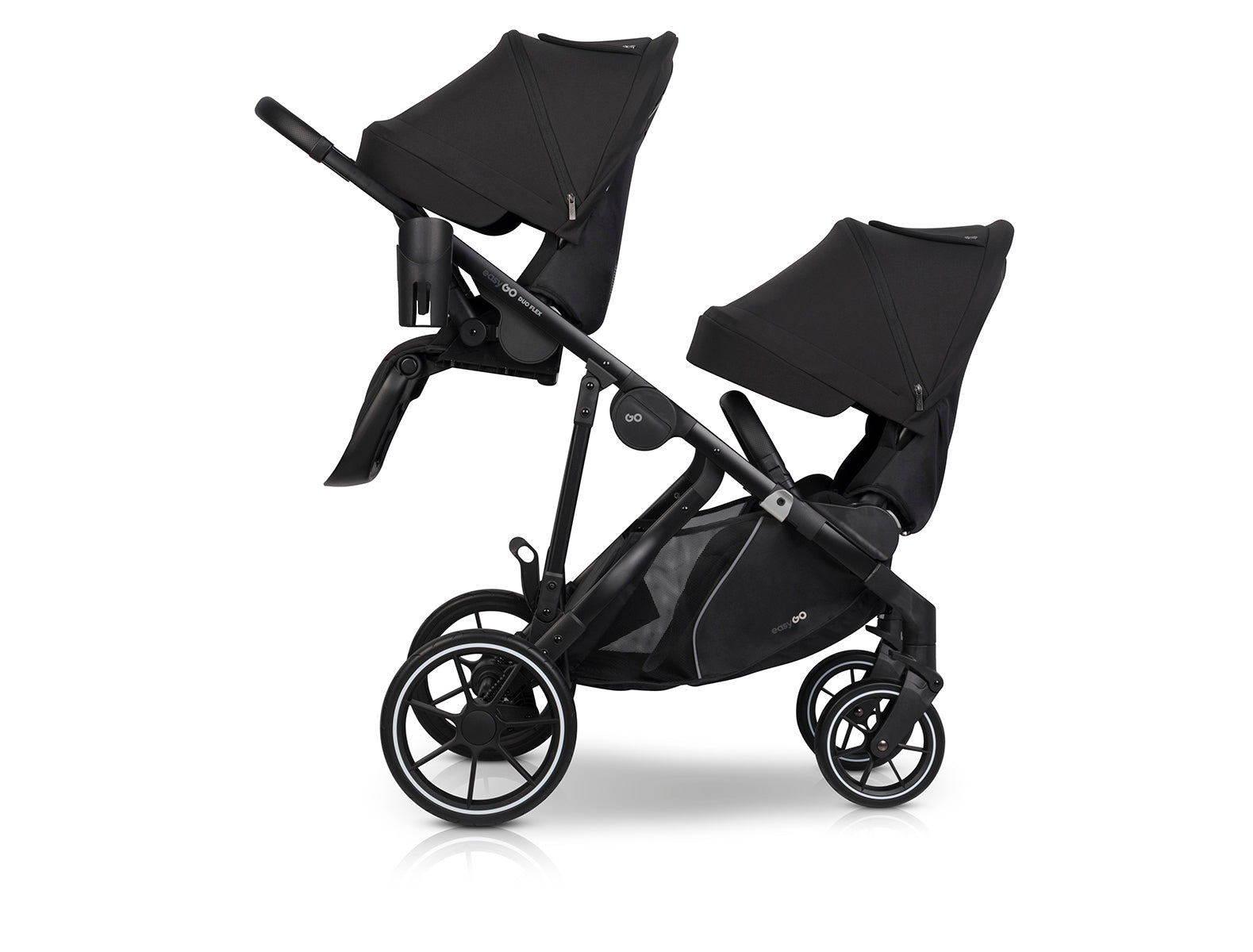 EasyGo Duoflex iker és testvér sport babakocsi 2 üléssel – Ebony Black